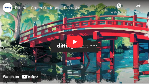 Ditting Cafes of Japan Illustration of Fukuoka red bridge
